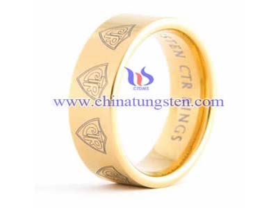 Tungsten Scan Gold Ring Bild